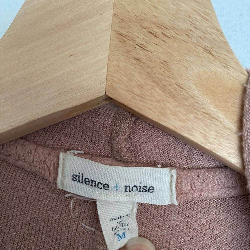 Silence + Noise Pink Fuzzy Draped Open Front Hood… - image 3